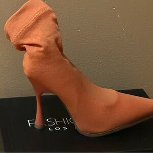 Fashion Nova Vibrant Orange Sock Heels